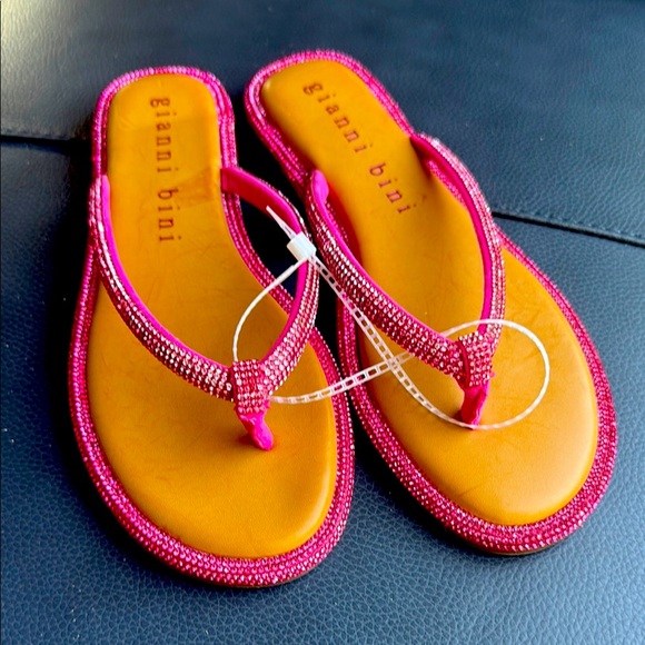 Gianni Bini Pink and Orange Sandals - Picture 1 of 5